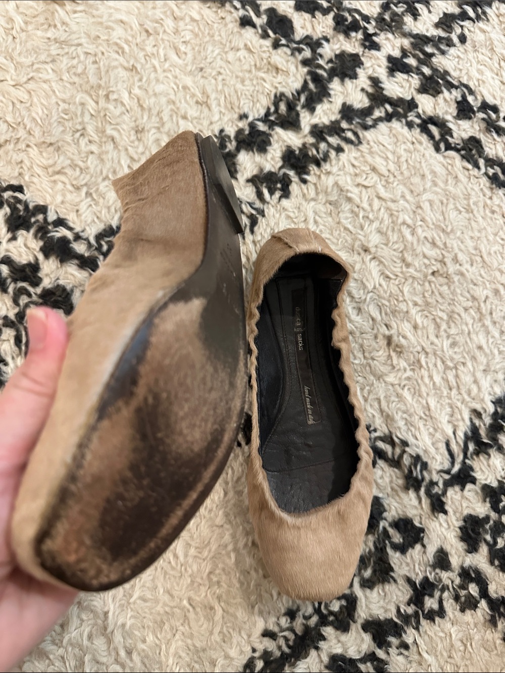 discos and sacks Neutral Beige fur Ballet Flats - Women's Slip-On Flat - Picture 3 of 3